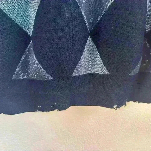 JNBY Diamond Pattern V-Neck Factory Distressed Wool Cardigan Size Medium EUC! - Picture 13 of 16